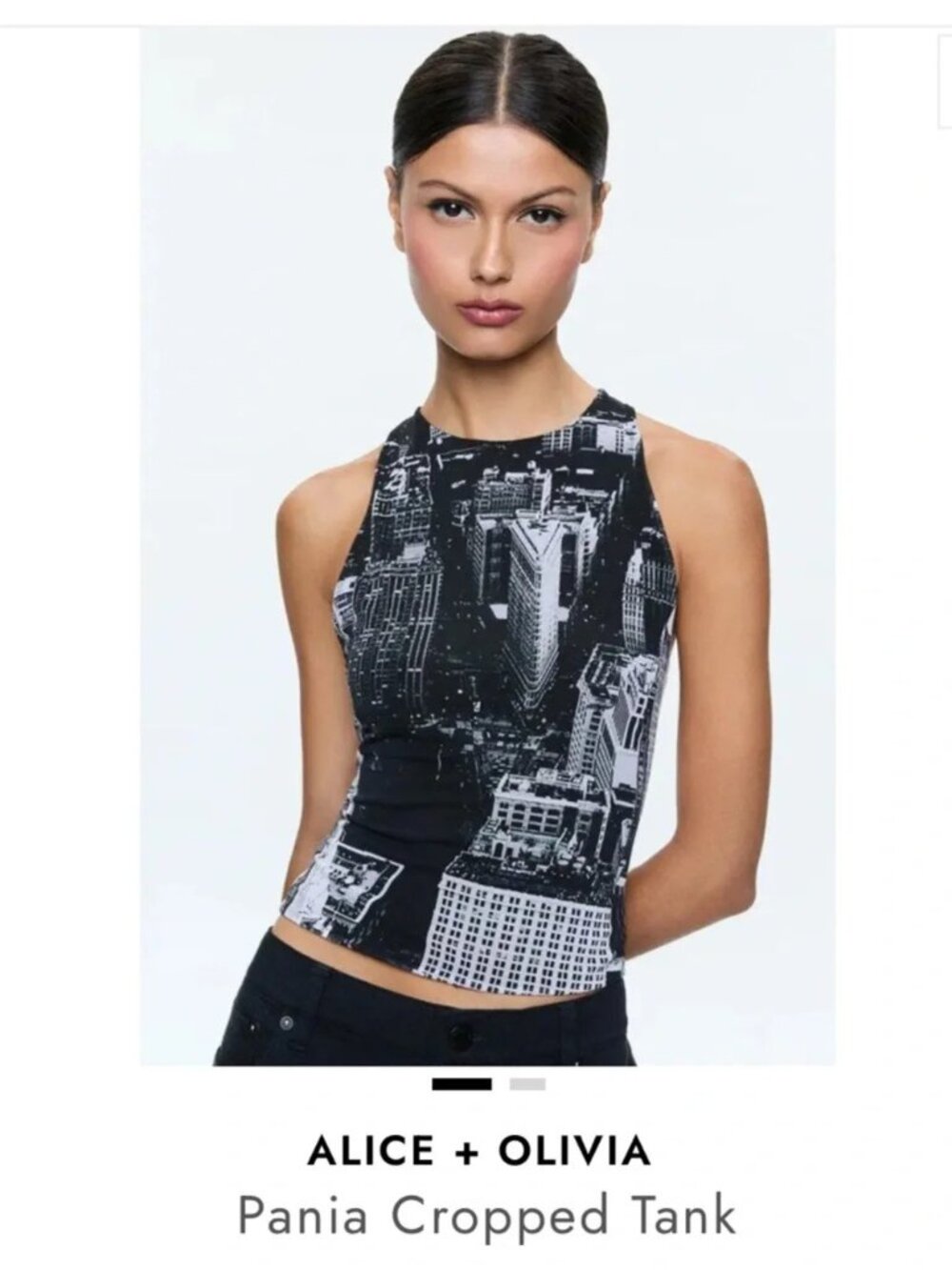 Alice + Olivia Pania Cropped Top in Cityscape Size Small